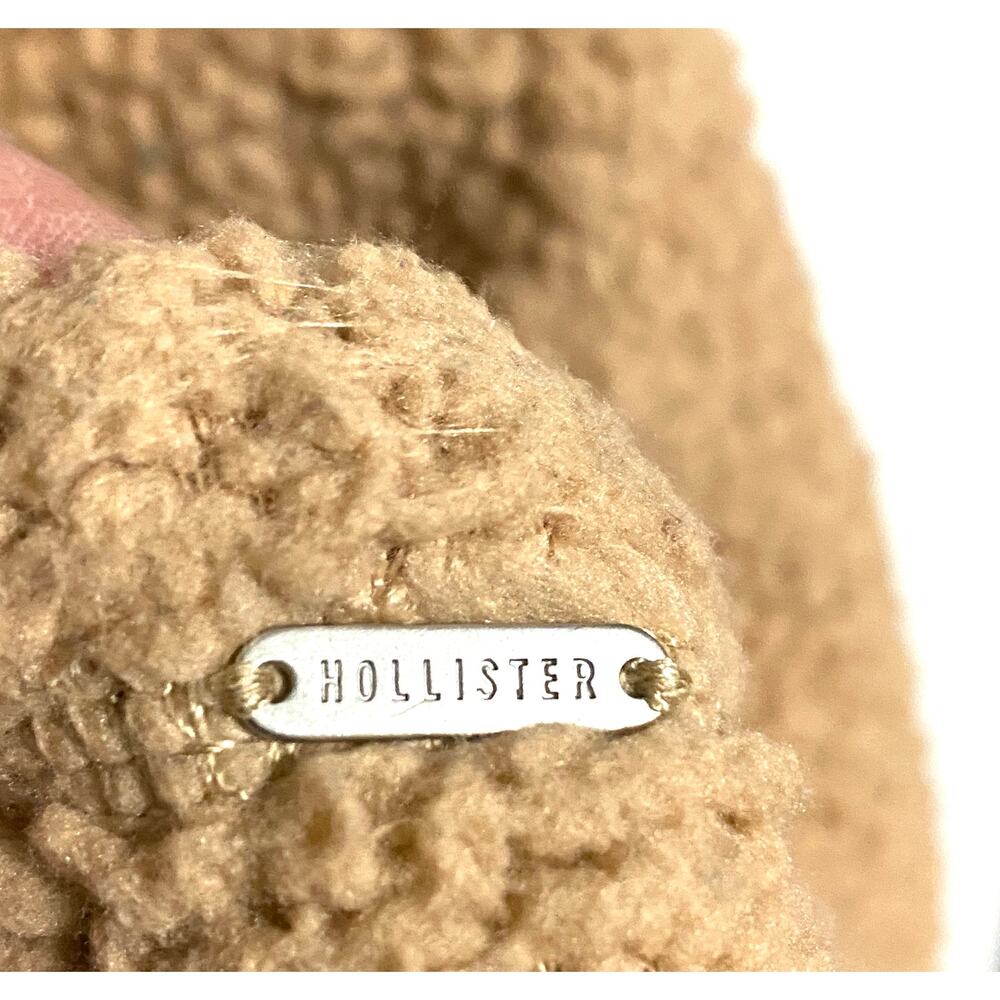 Hollister Sherpa Teddy Bear Coat Jacket Womens L Winter Cozy Indie Sleaze Fuzzy - Picture 6 of 7